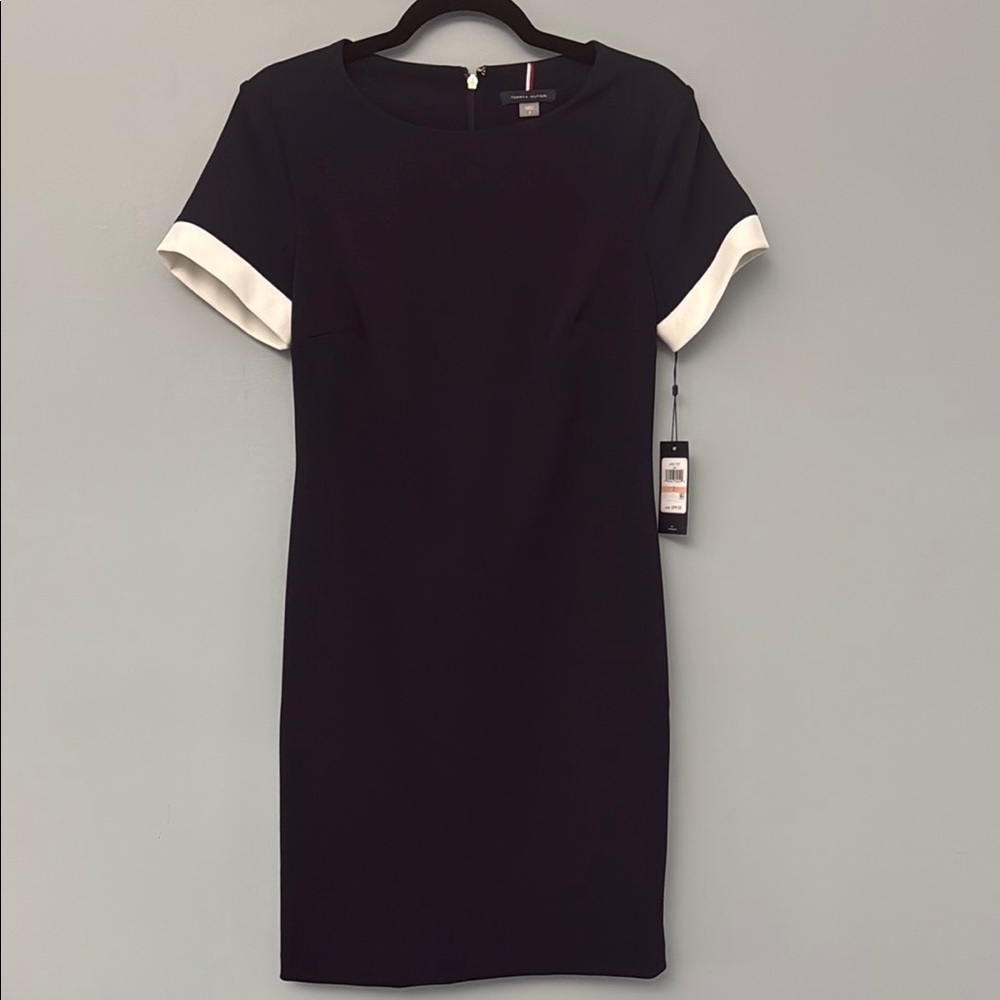 TOMMY HILFIGER Navy White Dress Casual Work NWT size 2